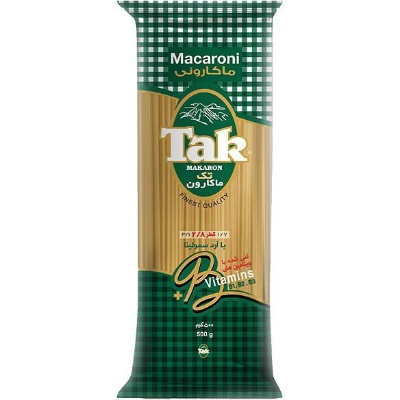 ماکارونی رشته ای 2/8  غنی شده 500 گرمی تک ماکارون